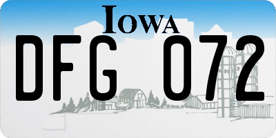 IA license plate DFG072