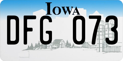 IA license plate DFG073
