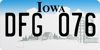 IA license plate DFG076