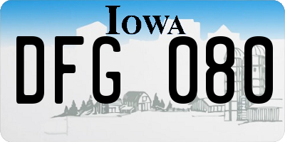 IA license plate DFG080