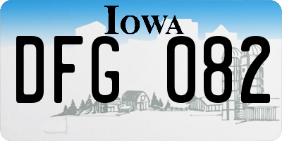 IA license plate DFG082