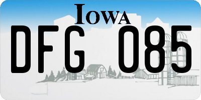 IA license plate DFG085