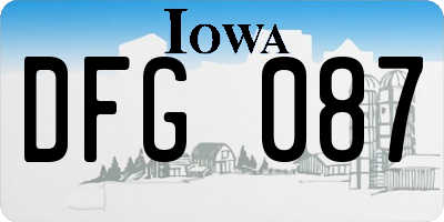 IA license plate DFG087