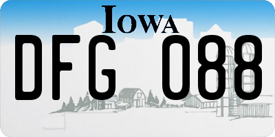 IA license plate DFG088