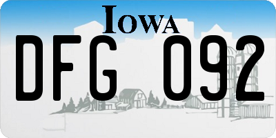 IA license plate DFG092