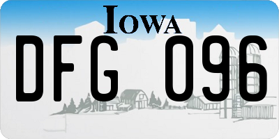 IA license plate DFG096