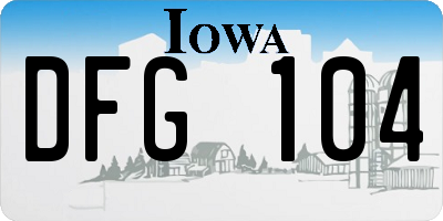 IA license plate DFG104