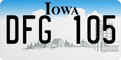 IA license plate DFG105