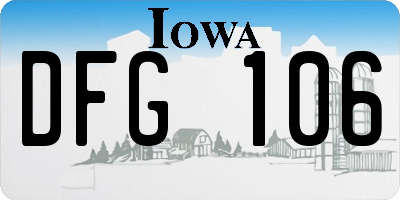 IA license plate DFG106