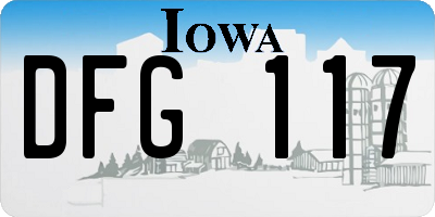 IA license plate DFG117