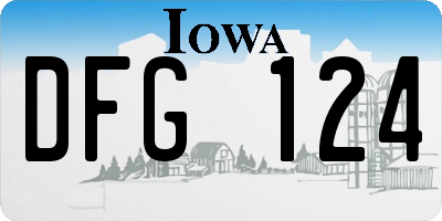 IA license plate DFG124