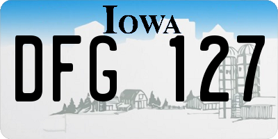 IA license plate DFG127
