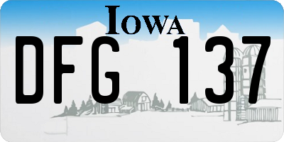 IA license plate DFG137