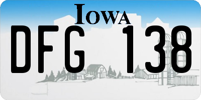 IA license plate DFG138