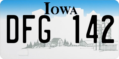 IA license plate DFG142
