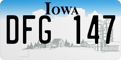 IA license plate DFG147