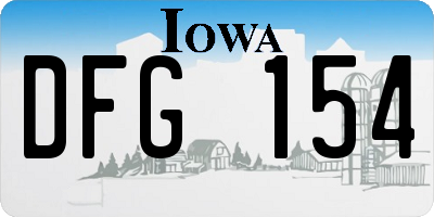 IA license plate DFG154
