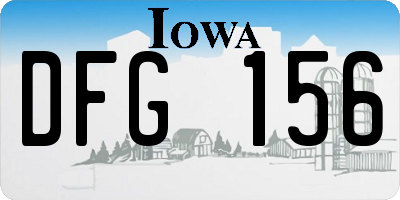 IA license plate DFG156