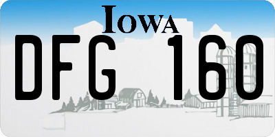 IA license plate DFG160