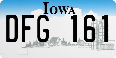 IA license plate DFG161