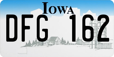 IA license plate DFG162