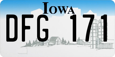IA license plate DFG171