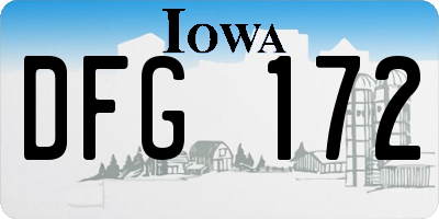 IA license plate DFG172