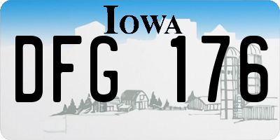 IA license plate DFG176