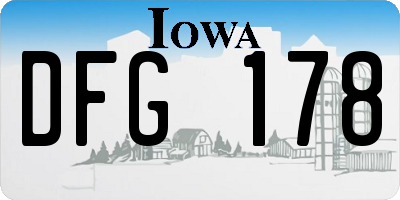 IA license plate DFG178