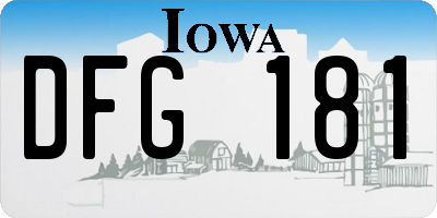 IA license plate DFG181