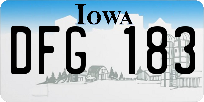 IA license plate DFG183