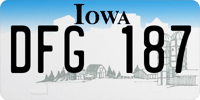 IA license plate DFG187