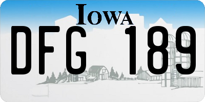 IA license plate DFG189