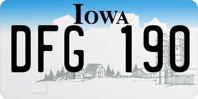 IA license plate DFG190