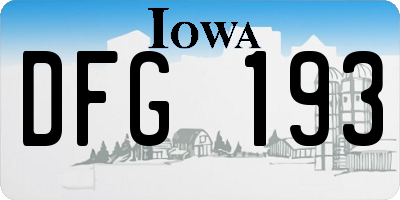 IA license plate DFG193