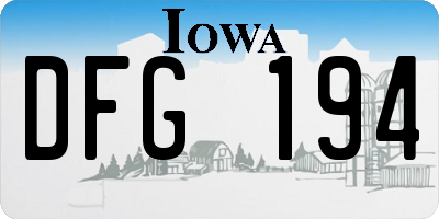 IA license plate DFG194