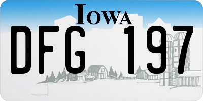 IA license plate DFG197