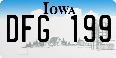 IA license plate DFG199