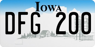 IA license plate DFG200