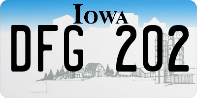 IA license plate DFG202
