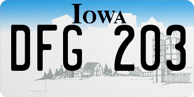 IA license plate DFG203