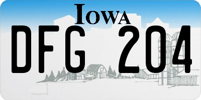 IA license plate DFG204
