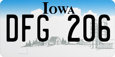 IA license plate DFG206