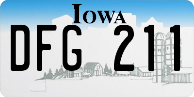 IA license plate DFG211