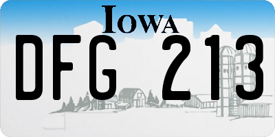 IA license plate DFG213