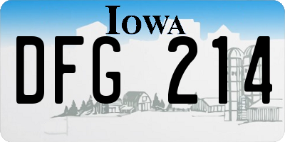 IA license plate DFG214