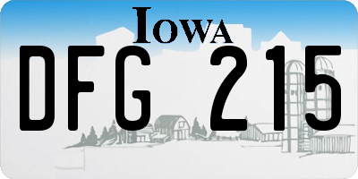 IA license plate DFG215