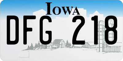 IA license plate DFG218