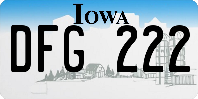 IA license plate DFG222