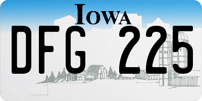 IA license plate DFG225